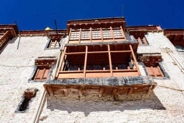 Leh, Hindistan 'daki Thikse Gompa Manastırı manzarası