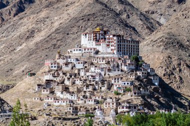 Hindistan, Leh Ladakh bölgesindeki Thikse Manastırı manzarası