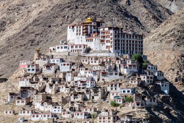 Hindistan, Leh Ladakh bölgesindeki Thikse Manastırı manzarası