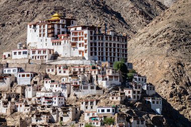 Hindistan, Leh Ladakh bölgesindeki Thikse Manastırı manzarası