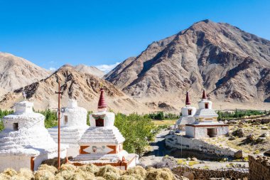 Hindistan, Leh Ladakh bölgesindeki Thikse Manastırı manzarası