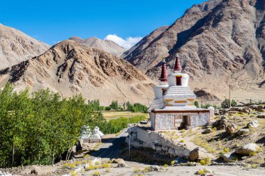Hindistan, Leh Ladakh bölgesindeki Thikse Manastırı manzarası