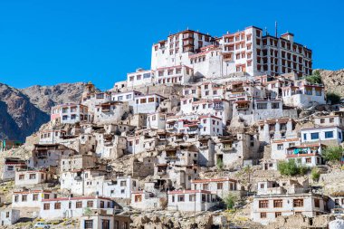Hindistan, Leh Ladakh bölgesindeki Thikse Manastırı manzarası