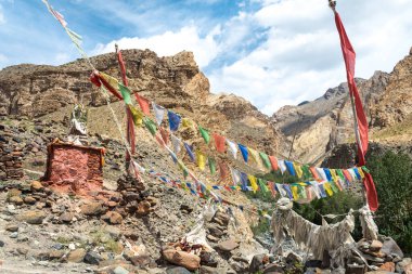 Leh Ladakh, Hindistan 'da Markha yürüyüşünün manzarası