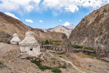 Leh Ladakh, Hindistan 'da Markha yürüyüşünün manzarası
