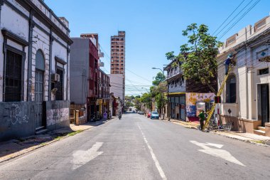 asuncion, paraguay. 15th november, 2022: street view of asuncion city, paraguay clipart