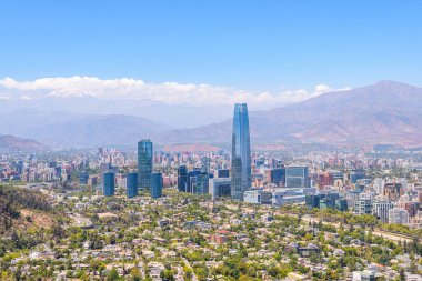 Santiago de Chile, Şili. 9 Ocak 2023: Santiago de Chile şehrinin panoramik manzarası