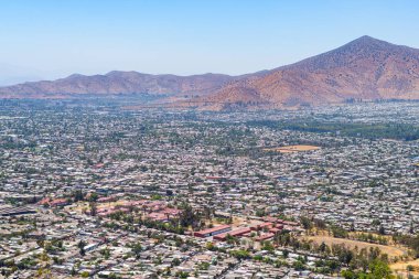 Santiago de Chile, Şili. 9 Ocak 2023: Santiago de Chile şehrinin panoramik manzarası