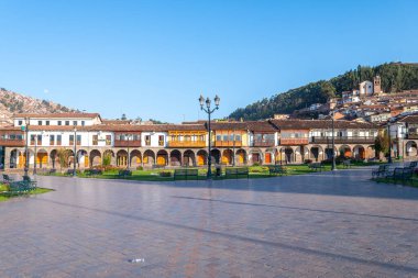  cusco, peru. 5th october, 2022: street view of cusco inka town, peru clipart