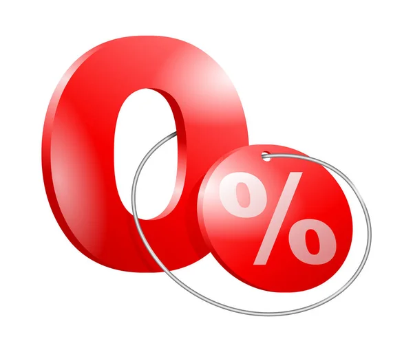 Prozent Null Provision Und Zinsfrei Symbol Auf Weißem Hintergrund Vektor — Stockvektor