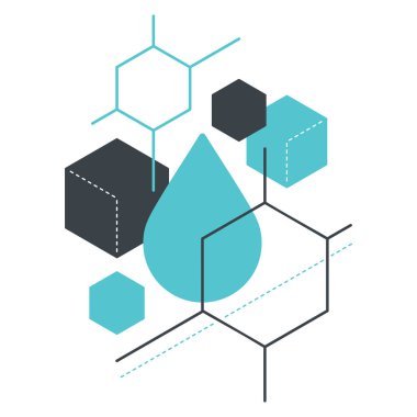 Design element for skincare or hair care cosmetics products - nutrients, anti-age therapy or moisturizing effects