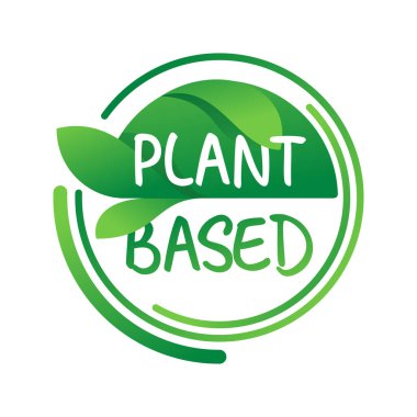 Plant-based stamp for natural nutrients labeling. Flat vector eco-friendly illustration