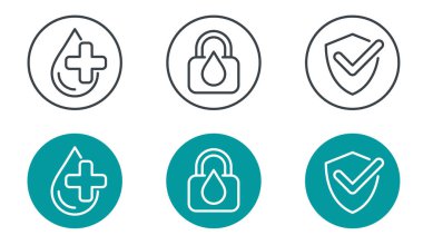 Properties of hand cream or other personal care products in thin line. Moisturizing, protection, antibacterial, healing