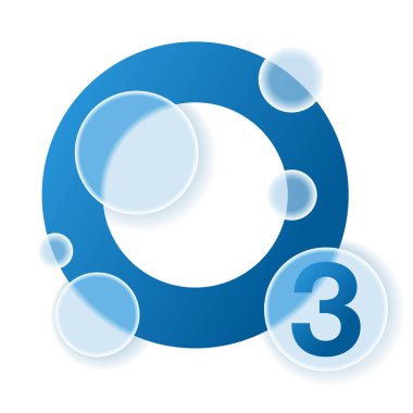 Ozone glossy icon - greenhouse gas with O3 chemical formula, ozone sign vector graphics. Isolated vector pictogram