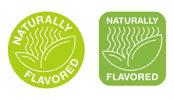 Naturally Flavored Flat Stamp Labeling Products Contains Artificial Synthetic Additives — Stock Vector