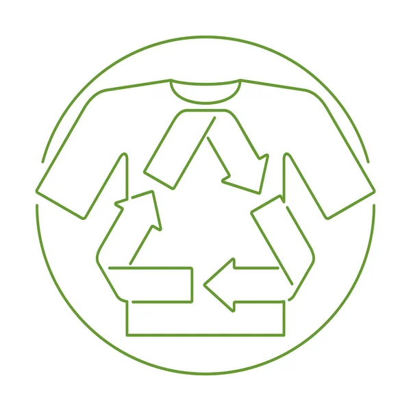 Textil Procedente Materiales Reciclados Producción Industria Sostenibles Cero Residuos Camiseta — Vector de stock