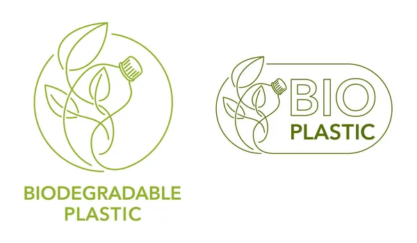 Biológiailag Lebomló Anyagok Hulladék Műanyag Palack Granulátummá Alakul Környezetbarát Komposztálható — Stock Vector