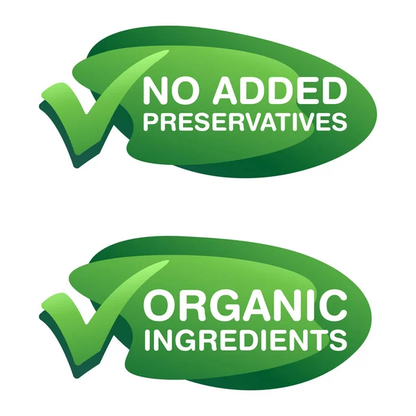 Organic Ingredients Flat Stamp Thin Line Healthy Natural Food Composition — Stockvektor