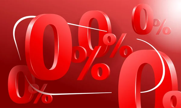 Räntefria Och Noll Provision Röd Banner För Kreditbolag Erbjudanden Bakgrund — Stock vektor