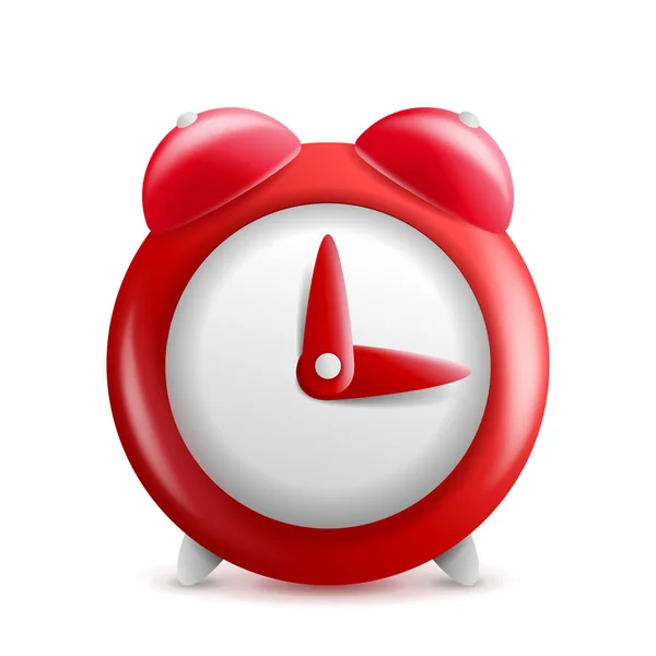Red Alarm Clock Simple Decoration Isolated Vector Illustration Icon Design — Stock Vector