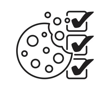 Kurabiyeleri web sitelerinde yönet ve kabul et. Çerez ve kontrol listesi olan açılır pencere için resim grafiği