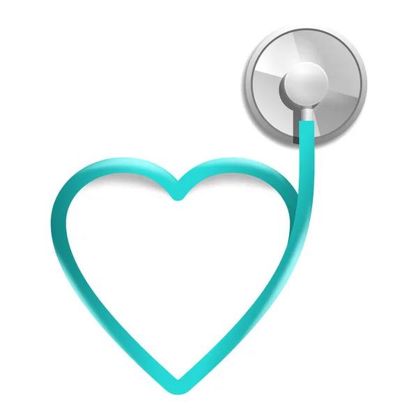 Estetoscopio Forma Corazón Elemento Diseño Para Cardiología Terapéutica — Archivo Imágenes Vectoriales
