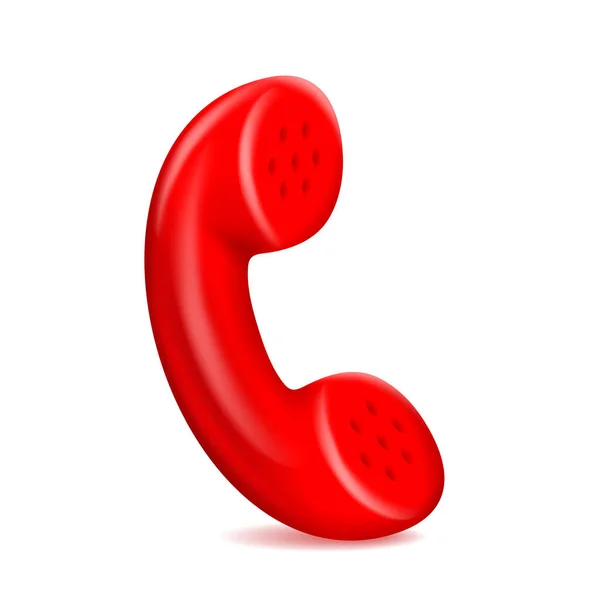 Kırmızı Telefon Ahizesi Alıcısı Kişiler Için Simge Çağrı Merkezi Geri — Stok Vektör