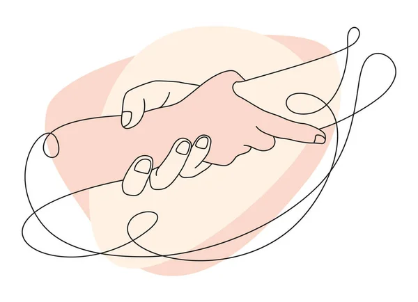 Welwillendheid Liefdadigheid Illustratie Met Helpende Handen Getrokken Dunne Lijn — Stockvector