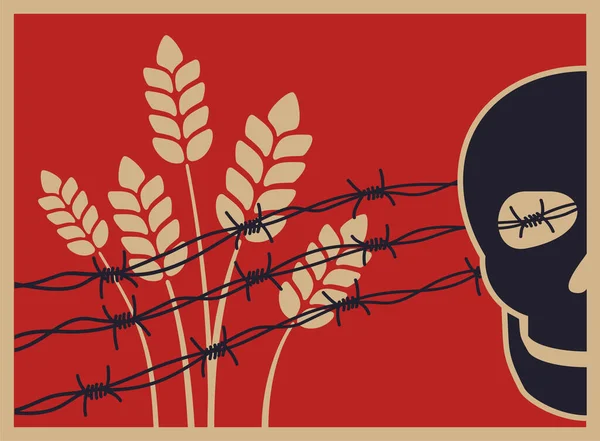 Kryzys Dostaw Żywności Rynku Pszenicy Spowodowany Wojną Ukrainie Niedobór Zbóż — Wektor stockowy