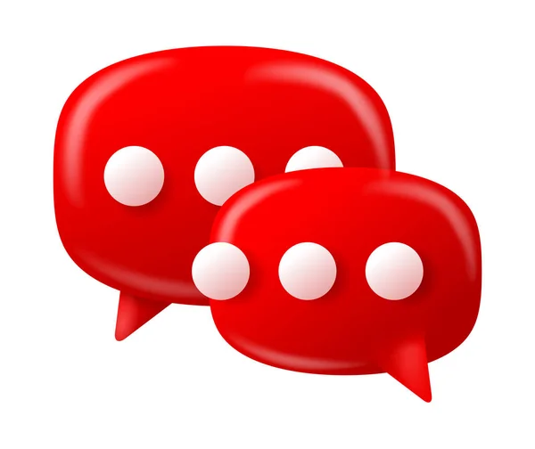 Burbuja Diálogo Voz Roja Icono Para Chat Mensajero Comunicaciones Servicio — Vector de stock