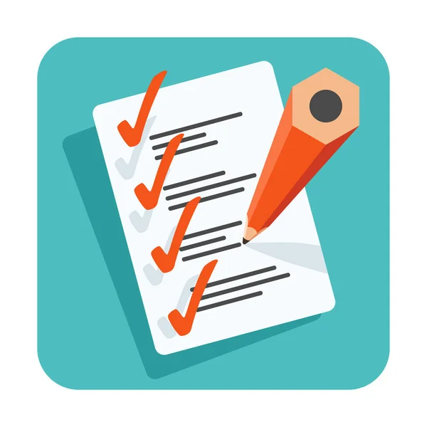 Paper Checklist List Square Icon Successful Formation Business Tasks Goals — Stock Vector