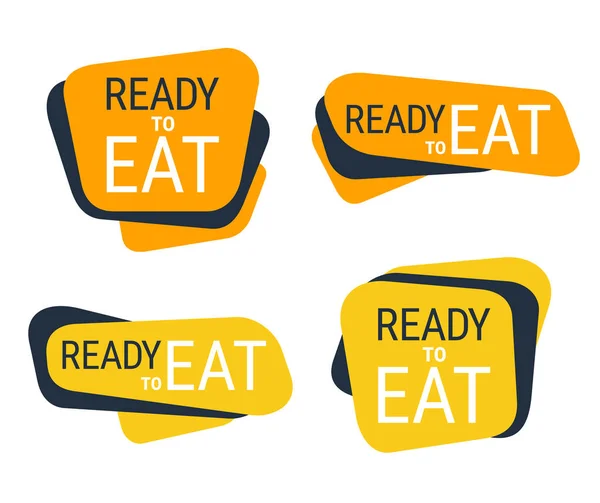 Emblemas Abstratos Prontos Para Comer Para Rotulagem Alimentos Que Pré — Vetor de Stock