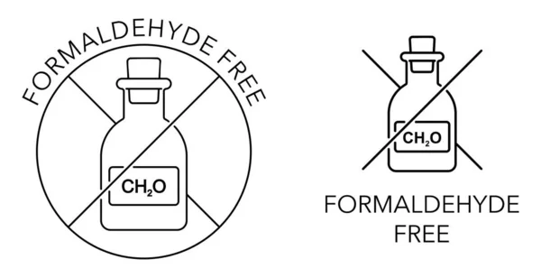 Piktogram Bez Formaldehydu Žádná Sloučenina Ch2O Páchnoucí Bezbarvý Plyn — Stockový vektor