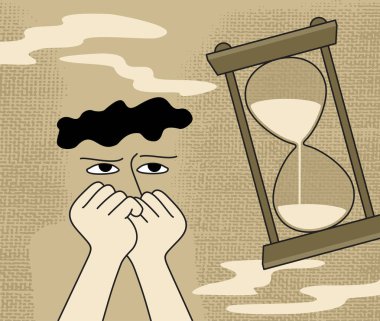 Gelecek hakkında endişelenmek - korku ve endişe ile beklenen endişe henüz gerçekleşmemiş kötü şeyler etrafında.