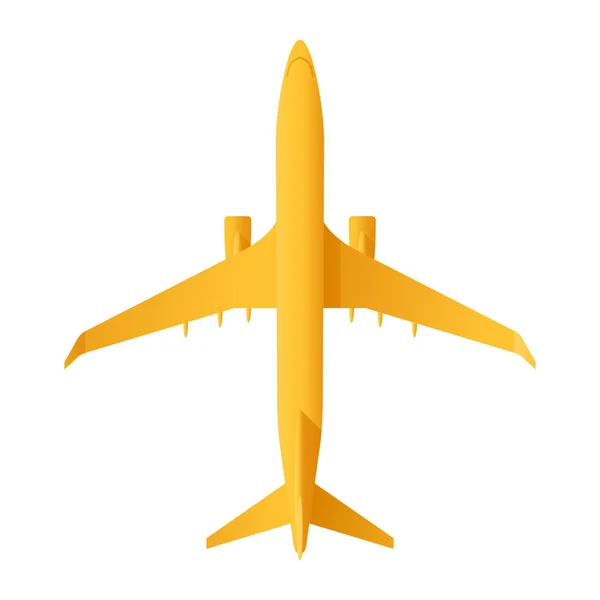 Літак Згори Стиль Жовтий Колір Шаблон Веб Банер Плакат Або — стоковий вектор
