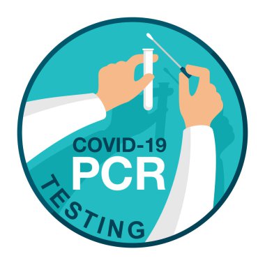 COVID-19 PCR test simgesi - polimeraz zincir reaksiyonu - hastalık önleme ve koronavirüs salgınına karşı mücadele