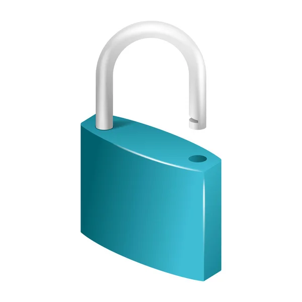 Open Lock Symbol Hochglanz Stil Sicherheitssysteme Schutz Oder Antivirus Service — Stockvektor