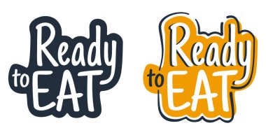 Ready-to-Eat artistic badge for labeling of food that precooked without prior preparation or cooking clipart
