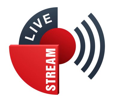 Soyut sanat tarzında canlı webinar pankartı - Çal düğmesi ve metin ile akılda kalıcı ileti kutusu - izole şablon