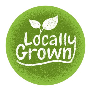 Yerel amblem, pul veya slogan - bölgesel tarım meyveleri veya sebzelerin ambalajlanması için çevre dostu amblem - tatsız desenli pictogram