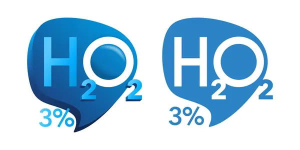 Hydrogen Peroxide Percent Solution Badge Sterilization Disinfection — Stock Vector