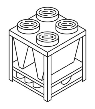 Soğutma ikonu ince çizgide - soğutma döngüsündeki sıvı soğutucudan ısıyı çıkaran makine. Havalandırma ve havalandırma ekipmanları