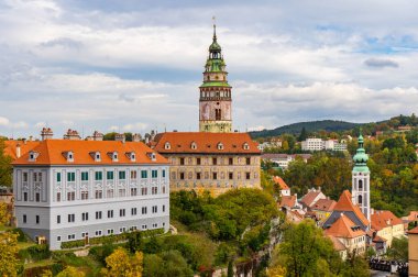 Eski şehir Czech Cumhuriyeti 'nin havadan görüntüsü.