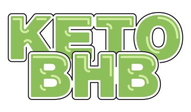 Keto BHB - Beta hydroxybutyrate, ketogenic diyet sırasında üretilen bir tür keton cisim. Vektör harfleri