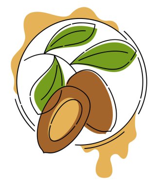 Jojoba yağı içeriği - kozmetik ürünleri, şampuan veya diğer saç bakım ürünlerini etiketlemek için ince çizgi simgesi