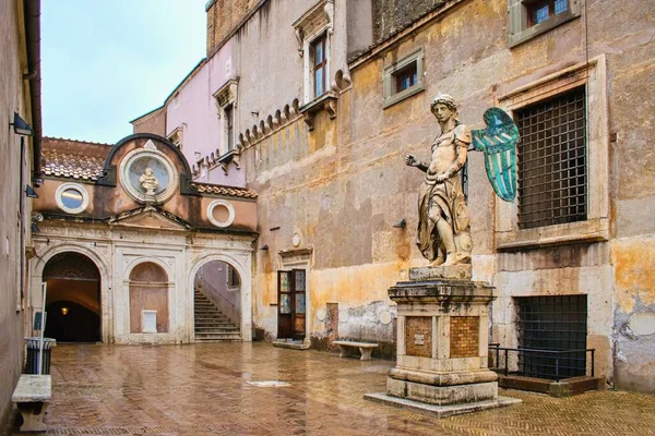 The original angel statue by Raffaello da Montelupo - Castel Sant\'Angelo , Roma , Italy.