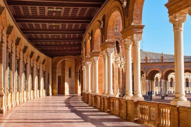Plaza de Espana Manzarası, Seville, Endülüs, İspanya