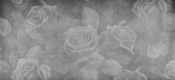 Texture Fond Vintage Décorative Béton Grunge Avec Des Roses — Photo