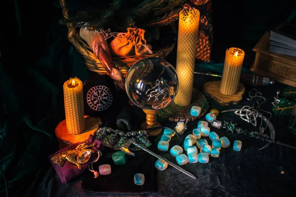 Скандинавская Скандинавская Концепция Магия Старого Мира Ритуал Языческая Сцена Алтарь — стоковое фото
