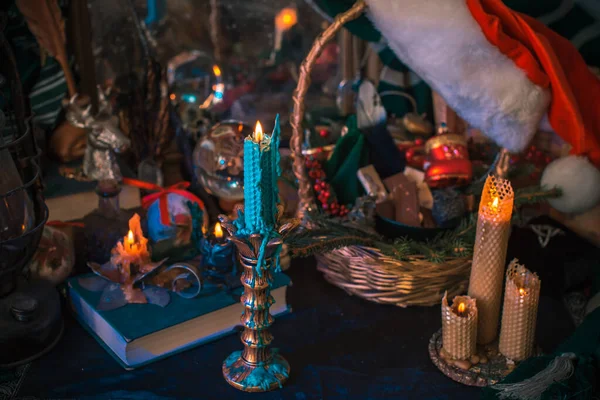 Koncepcja Świątecznej Atmosfery Wróżenia Przewidywania Losu Magicznej Kuli Innej Magii — Zdjęcie stockowe